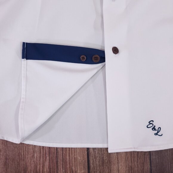 State & Liberty Shirt Small The Springer Limited Edition White with Navy Accents - Picture 10 of 14